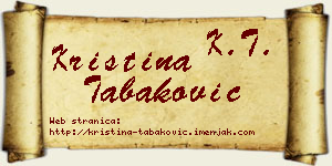 Kristina Tabaković vizit kartica